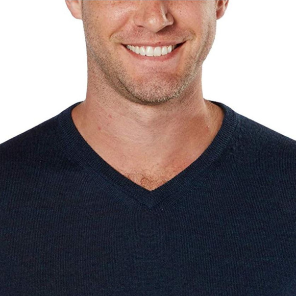 Calvin Klein Merino Wool Blue Pull-Over Sweater - Picture 3 of 6